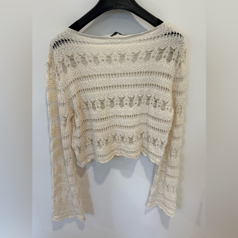 Zara Marching Set: Crochet Knit Top & Shorts Ecru - Picture 8 of 11